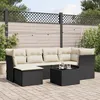 Image de Vidaxl Salon De Jardin 7 Pcs Avec Coussins Noir RÃ©sine TressÃ©e