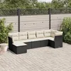 Image de Vidaxl Salon De Jardin 7 Pcs Avec Coussins Noir RÃ©sine TressÃ©e