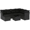 Image de Vidaxl Salon De Jardin 8 Pcs Avec Coussins Noir RÃ©sine TressÃ©e
