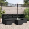 Image de Vidaxl Salon De Jardin 7 Pcs Avec Coussins Noir RÃ©sine TressÃ©e