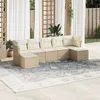 Image de Vidaxl Salon De Jardin Avec Coussins 7 Pcs Beige RÃ©sine TressÃ©e