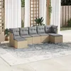 Image de Vidaxl Salon De Jardin Avec Coussins 7 Pcs Beige RÃ©sine TressÃ©e