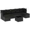 Image de Vidaxl Salon De Jardin 8 Pcs Avec Coussins Noir RÃ©sine TressÃ©e