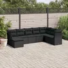 Image de Vidaxl Salon De Jardin 8 Pcs Avec Coussins Noir RÃ©sine TressÃ©e
