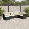 Image de Vidaxl Salon De Jardin 8 Pcs Avec Coussins Noir RÃ©sine TressÃ©e