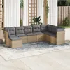 Image de Vidaxl Salon De Jardin Avec Coussins 8 Pcs Beige RÃ©sine TressÃ©e