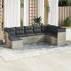 Image de Vidaxl Salon De Jardin 8 Pcs Avec Coussins Gris Clair RÃ©sine TressÃ©e