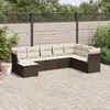Image de Vidaxl Salon De Jardin 8 Pcs Avec Coussins Marron RÃ©sine TressÃ©e