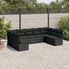 Image de Vidaxl Salon De Jardin 9 Pcs Avec Coussins Noir RÃ©sine TressÃ©e