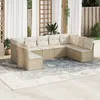 Image de Vidaxl Salon De Jardin Avec Coussins 9 Pcs Beige RÃ©sine TressÃ©e