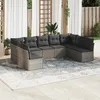 Image de Vidaxl Salon De Jardin 9 Pcs Avec Coussins Gris RÃ©sine TressÃ©e
