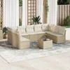 Image de Vidaxl Salon De Jardin Avec Coussins 10 Pcs Beige RÃ©sine TressÃ©e