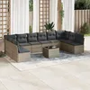 Image de Vidaxl Salon De Jardin 11 Pcs Avec Coussins Gris RÃ©sine TressÃ©e
