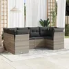 Image de Vidaxl Salon De Jardin 6 Pcs Avec Coussins Gris Clair RÃ©sine TressÃ©e
