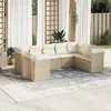 Image de Vidaxl Salon De Jardin Avec Coussins 9 Pcs Beige RÃ©sine TressÃ©e
