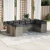 Image de Vidaxl Salon De Jardin 9 Pcs Avec Coussins Gris RÃ©sine TressÃ©e