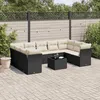 Image de Vidaxl Salon De Jardin 10 Pcs Avec Coussins Noir RÃ©sine TressÃ©e