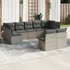 Image de Vidaxl Salon De Jardin 9 Pcs Avec Coussins Gris RÃ©sine TressÃ©e