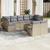 Image de Vidaxl Salon De Jardin Avec Coussins 10 Pcs Beige RÃ©sine TressÃ©e