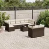 Image de Vidaxl Salon De Jardin 10 Pcs Avec Coussins Marron RÃ©sine TressÃ©e