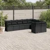 Image de Vidaxl Salon De Jardin 9 Pcs Avec Coussins Noir RÃ©sine TressÃ©e