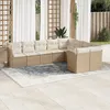 Image de Vidaxl Salon De Jardin Avec Coussins 9 Pcs Beige RÃ©sine TressÃ©e