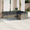 Image de Vidaxl Salon De Jardin 9 Pcs Avec Coussins Gris RÃ©sine TressÃ©e