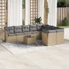 Image de Vidaxl Salon De Jardin Avec Coussins 10 Pcs Beige RÃ©sine TressÃ©e