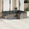 Image de Vidaxl Salon De Jardin Avec Coussins 10 Pcs Gris RÃ©sine TressÃ©e