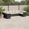 Image de Vidaxl Salon De Jardin 10 Pcs Avec Coussins Noir RÃ©sine TressÃ©e