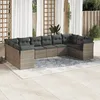 Image de Vidaxl Salon De Jardin Avec Coussins 10 Pcs Gris RÃ©sine TressÃ©e