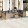 Image de Vidaxl Salon De Jardin 11 Pcs Avec Coussins Beige RÃ©sine TressÃ©e