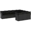 Image de Vidaxl Salon De Jardin 10 Pcs Avec Coussins Noir RÃ©sine TressÃ©e