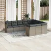 Image de Vidaxl Salon De Jardin Avec Coussins 10 Pcs Gris RÃ©sine TressÃ©e