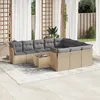Image de Vidaxl Salon De Jardin 11 Pcs Avec Coussins Beige RÃ©sine TressÃ©e