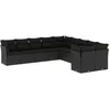 Image de Vidaxl Salon De Jardin 10 Pcs Avec Coussins Noir RÃ©sine TressÃ©e
