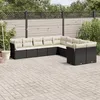 Image de Vidaxl Salon De Jardin 10 Pcs Avec Coussins Noir RÃ©sine TressÃ©e