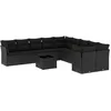Image de Vidaxl Salon De Jardin 11 Pcs Avec Coussins Noir RÃ©sine TressÃ©e