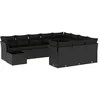 Image de Vidaxl Salon De Jardin 11 Pcs Avec Coussins Noir RÃ©sine TressÃ©e