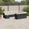 Image de Vidaxl Salon De Jardin 11 Pcs Avec Coussins Noir RÃ©sine TressÃ©e