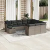 Image de Vidaxl Salon De Jardin 11 Pcs Avec Coussins Gris RÃ©sine TressÃ©e