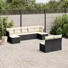 Image de Vidaxl Salon De Jardin 9 Pcs Avec Coussins Noir RÃ©sine TressÃ©e