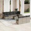 Image de Vidaxl Salon De Jardin 11 Pcs Avec Coussins Gris RÃ©sine TressÃ©e