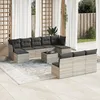 Image de Vidaxl Salon De Jardin 11 Pcs Avec Coussins Gris Clair RÃ©sine TressÃ©e