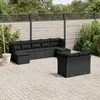 Image de Vidaxl Salon De Jardin 9 Pcs Avec Coussins Noir RÃ©sine TressÃ©e