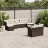Image de Vidaxl Salon De Jardin Avec Coussins 9 Pcs Marron RÃ©sine TressÃ©e