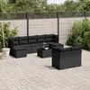 Image de Vidaxl Salon De Jardin 10 Pcs Avec Coussins Noir RÃ©sine TressÃ©e
