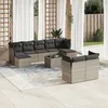 Image de Vidaxl Salon De Jardin Avec Coussins 10 Pcs Gris RÃ©sine TressÃ©e