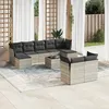 Image de Vidaxl Salon De Jardin Avec Coussins 10 Pcs Gris Clair RÃ©sine TressÃ©e