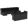 Image de Vidaxl Salon De Jardin 11 Pcs Avec Coussins Noir RÃ©sine TressÃ©e